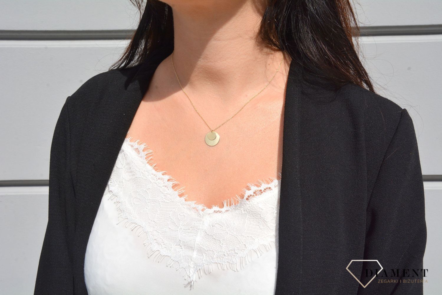 Naszyjnik złota celebrytka 585 dwa kółka.jpg