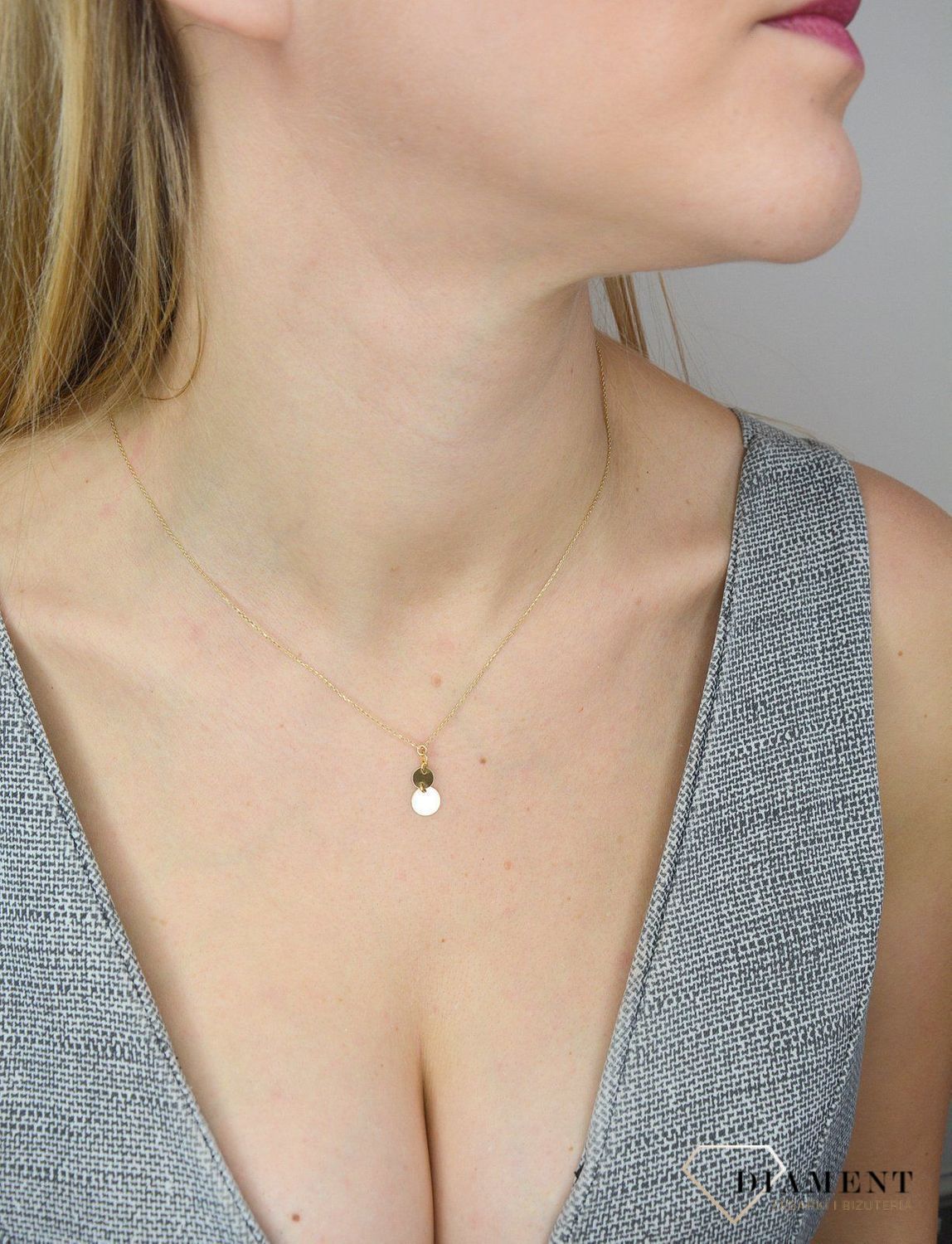 Naszyjnik złota celebrytka 585 rząd trzech blaszek NSZ-000000-102-585.jpg