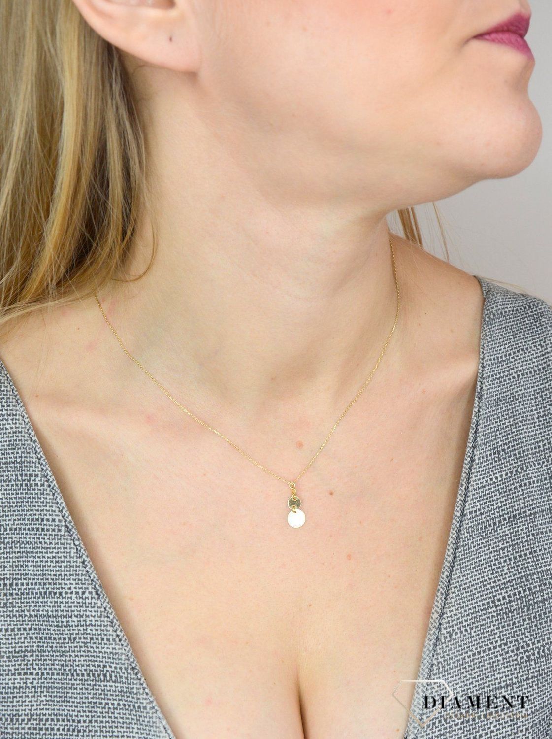 Naszyjnik złota celebrytka 585 rząd trzech blaszek NSZ-000000-102-585.jpg