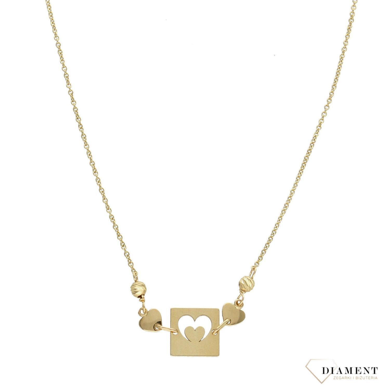 Naszyjnik celebrytka 585 blaszka z sercem NSZ-000000-103-585.jpg