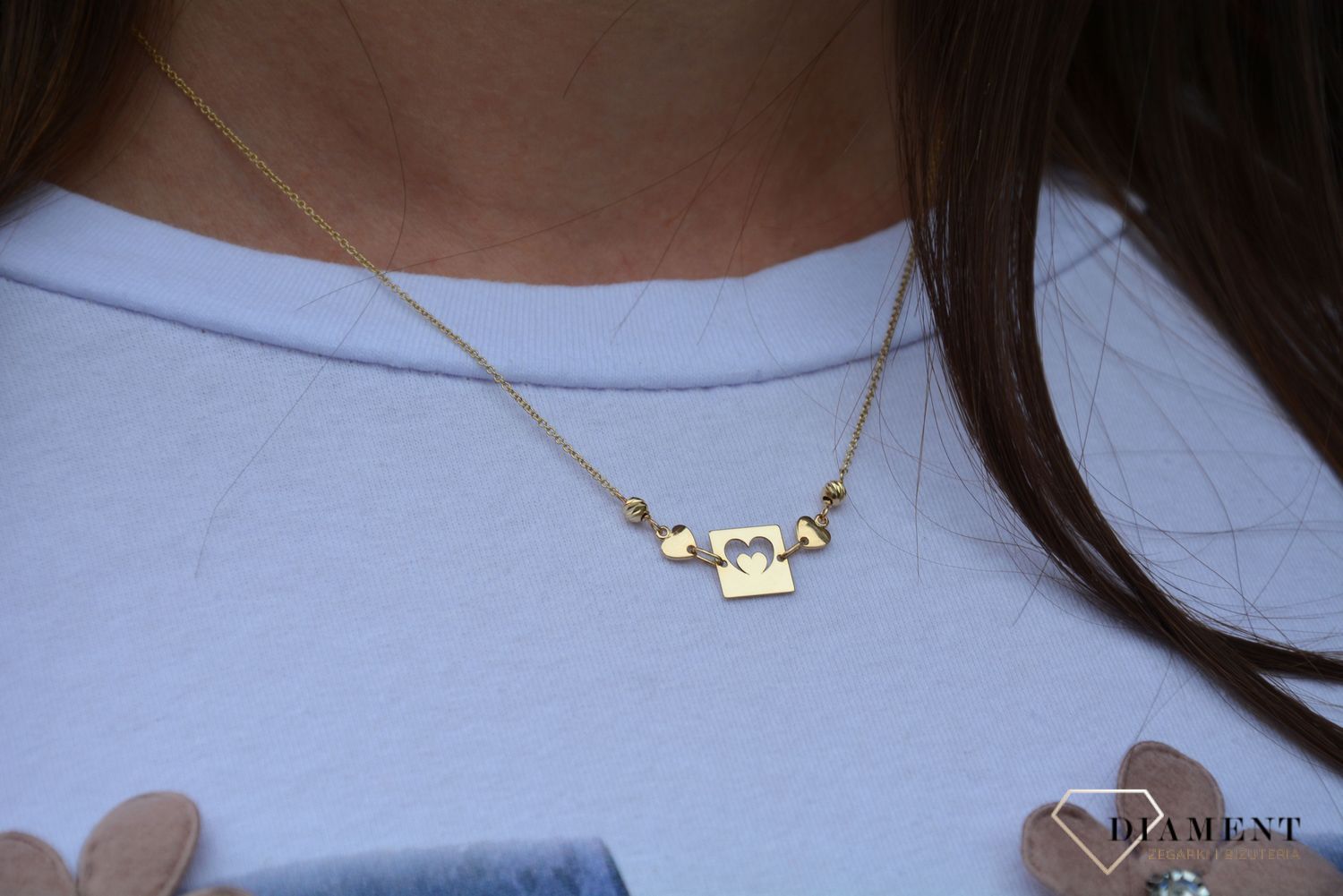 Naszyjnik celebrytka 585 blaszka z sercem NSZ-000000-103-585.jpg