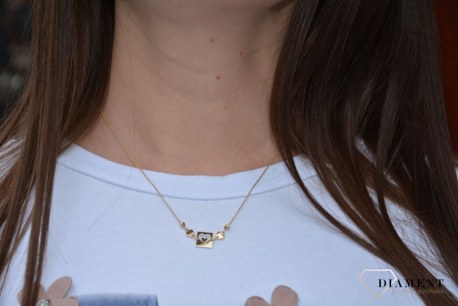 Naszyjnik celebrytka 585 blaszka z sercem NSZ-000000-103-585.jpg