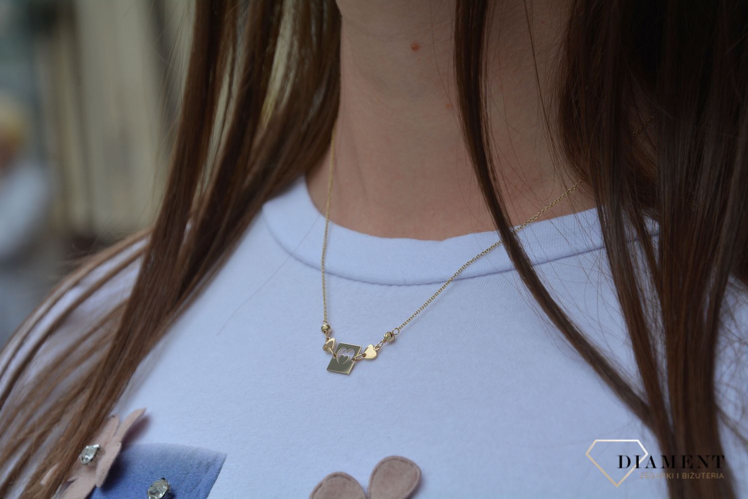 Naszyjnik celebrytka 585 blaszka z sercem NSZ-000000-103-585.jpg