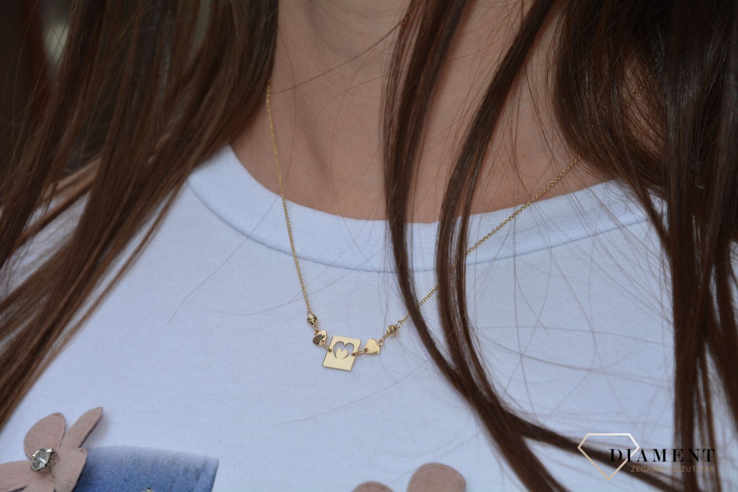 Naszyjnik celebrytka 585 blaszka z sercem NSZ-000000-103-585.jpg