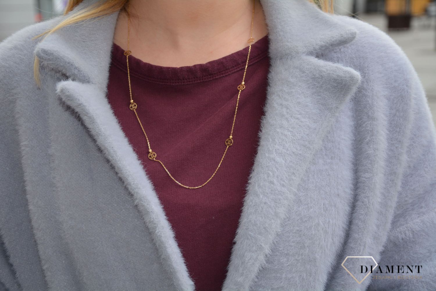 Złoty naszyjnik 585 o modnym wzorze.jpg