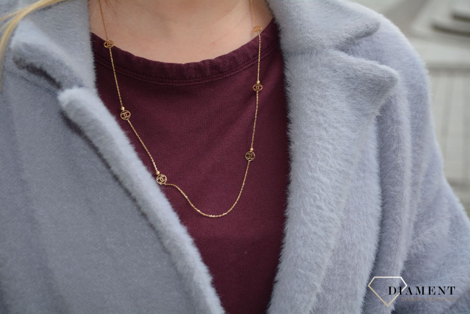 Złoty naszyjnik 585 o modnym wzorze.jpg