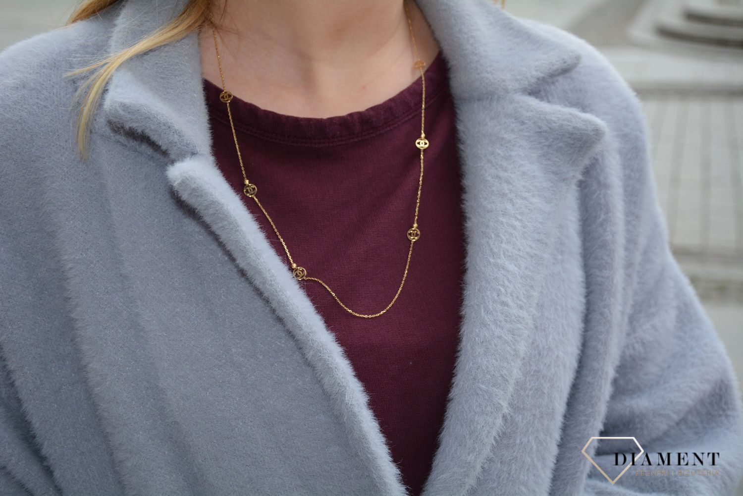 Złoty naszyjnik 585 o modnym wzorze.jpg