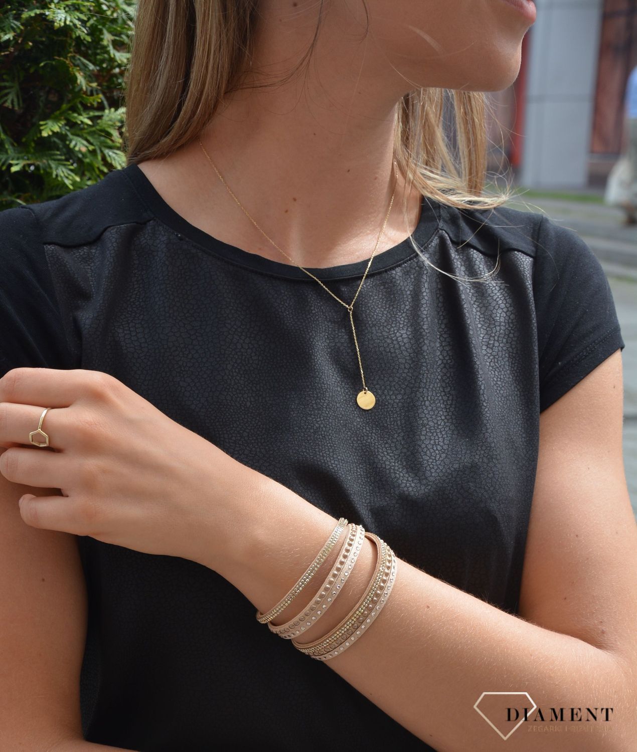 Złoty naszyjnik krawatka 585 koło NSZ-000000-108-585.jpg