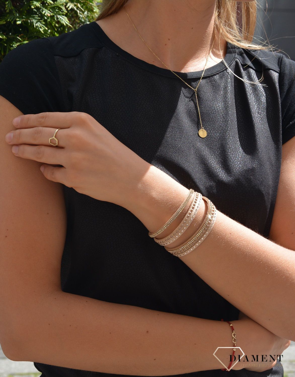 Złoty naszyjnik krawatka 585 koło NSZ-000000-108-585.jpg