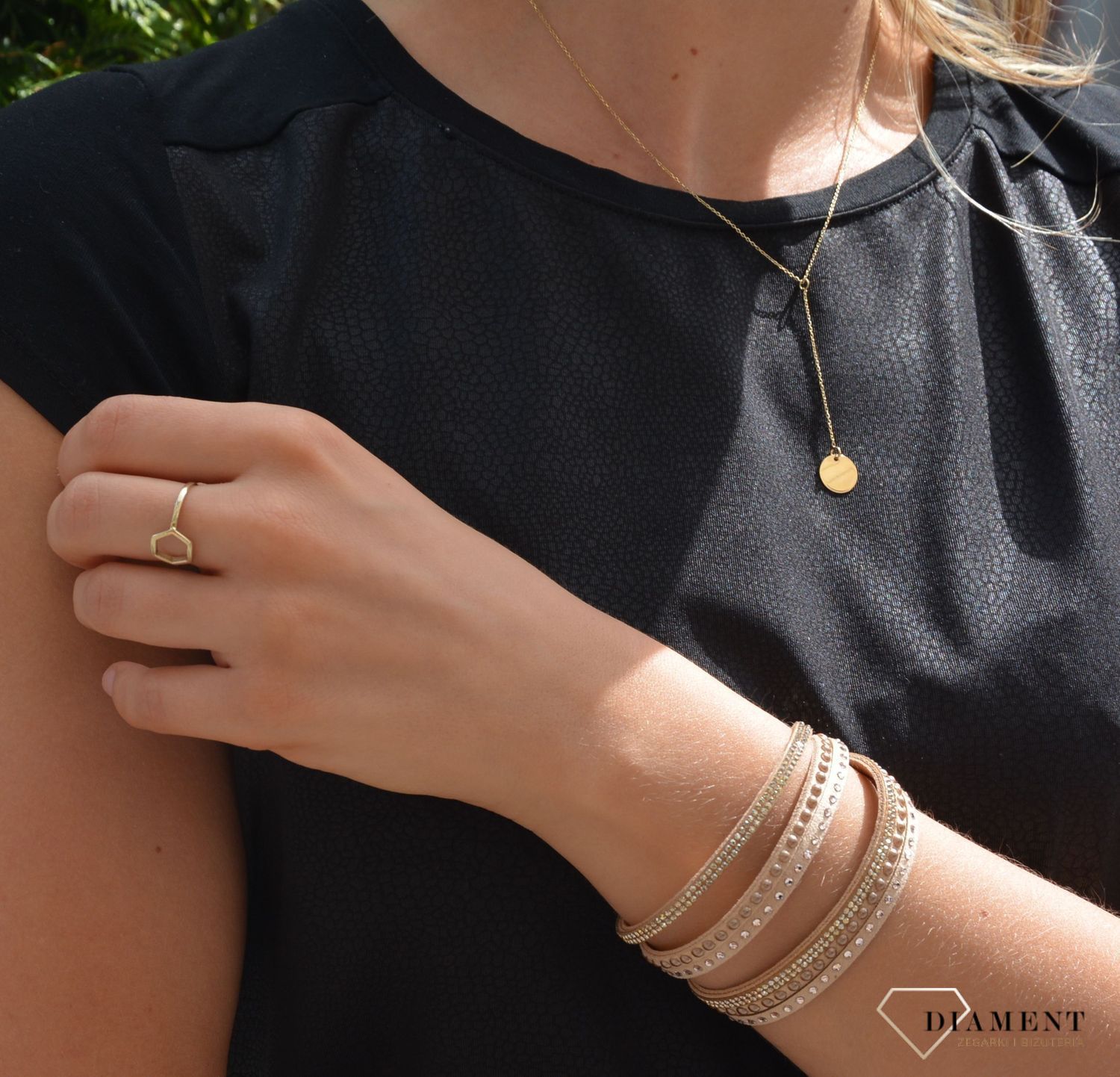 Złoty naszyjnik krawatka 585 koło NSZ-000000-108-585.jpg