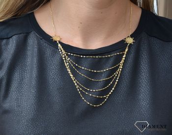 Złoty naszyjnik łańcuszki i kwiatki✓Złote Naszyjniki Damskie w Sklepie z Biżuterią zegarki-diament.pl✓Piękne i Eleganckie Naszyjniki dla Kobiet✓Idealny prezent (1).JPG