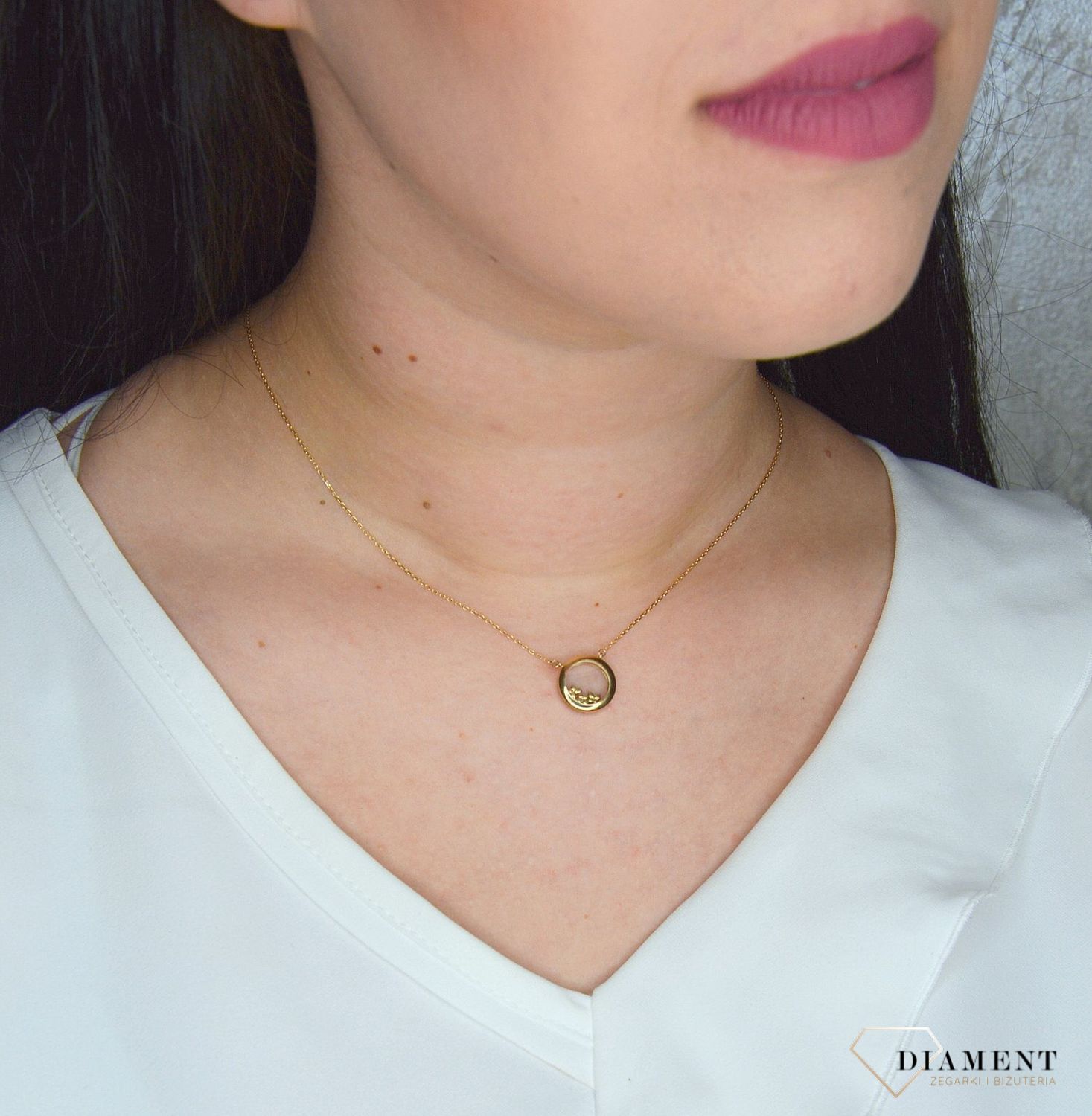 Złoty naszyjnik celebrytka 333 kółeczko z motylkami NSZ-000000-127-333.jpg