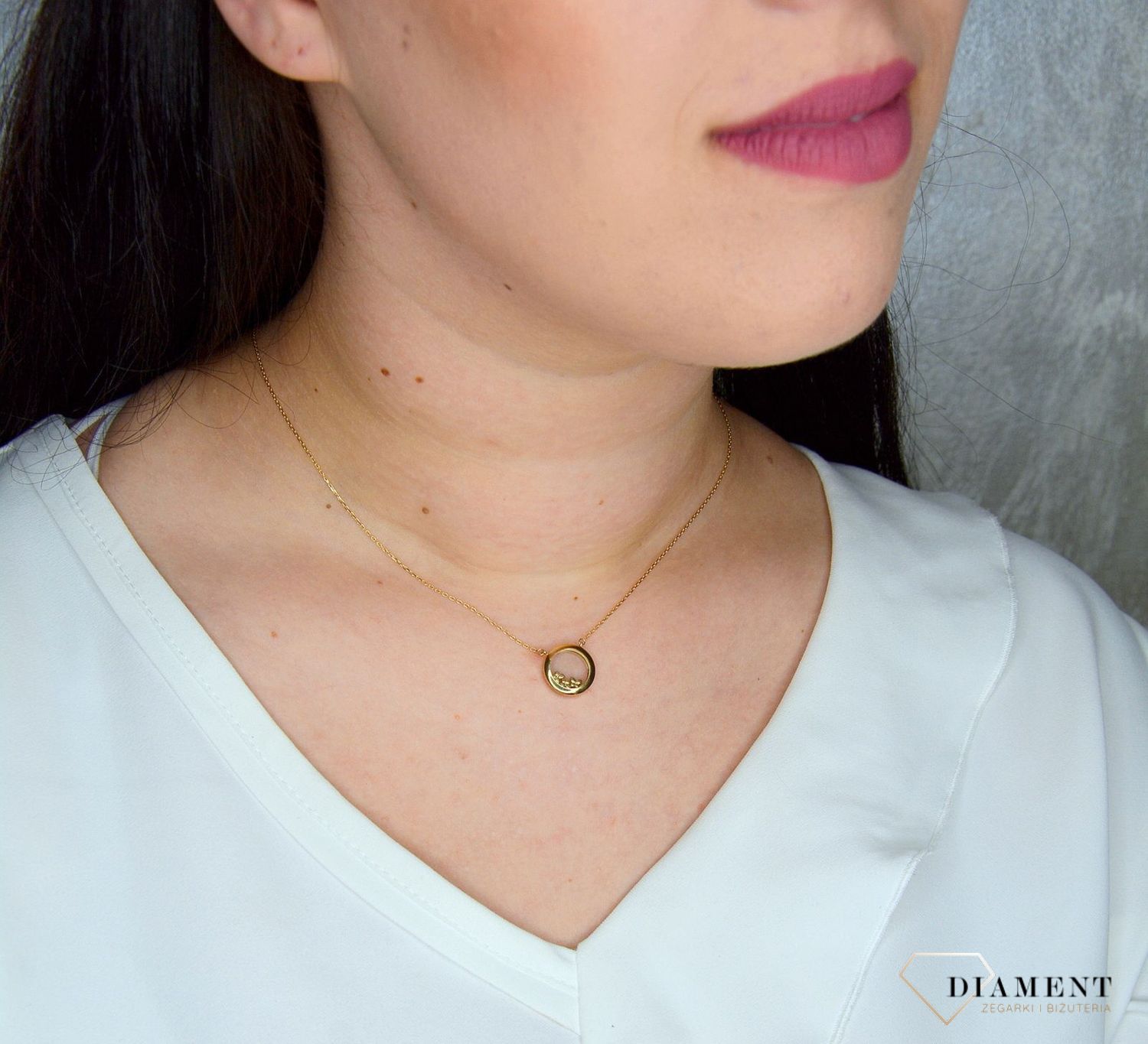 Złoty naszyjnik celebrytka 333 kółeczko z motylkami NSZ-000000-127-333.jpg
