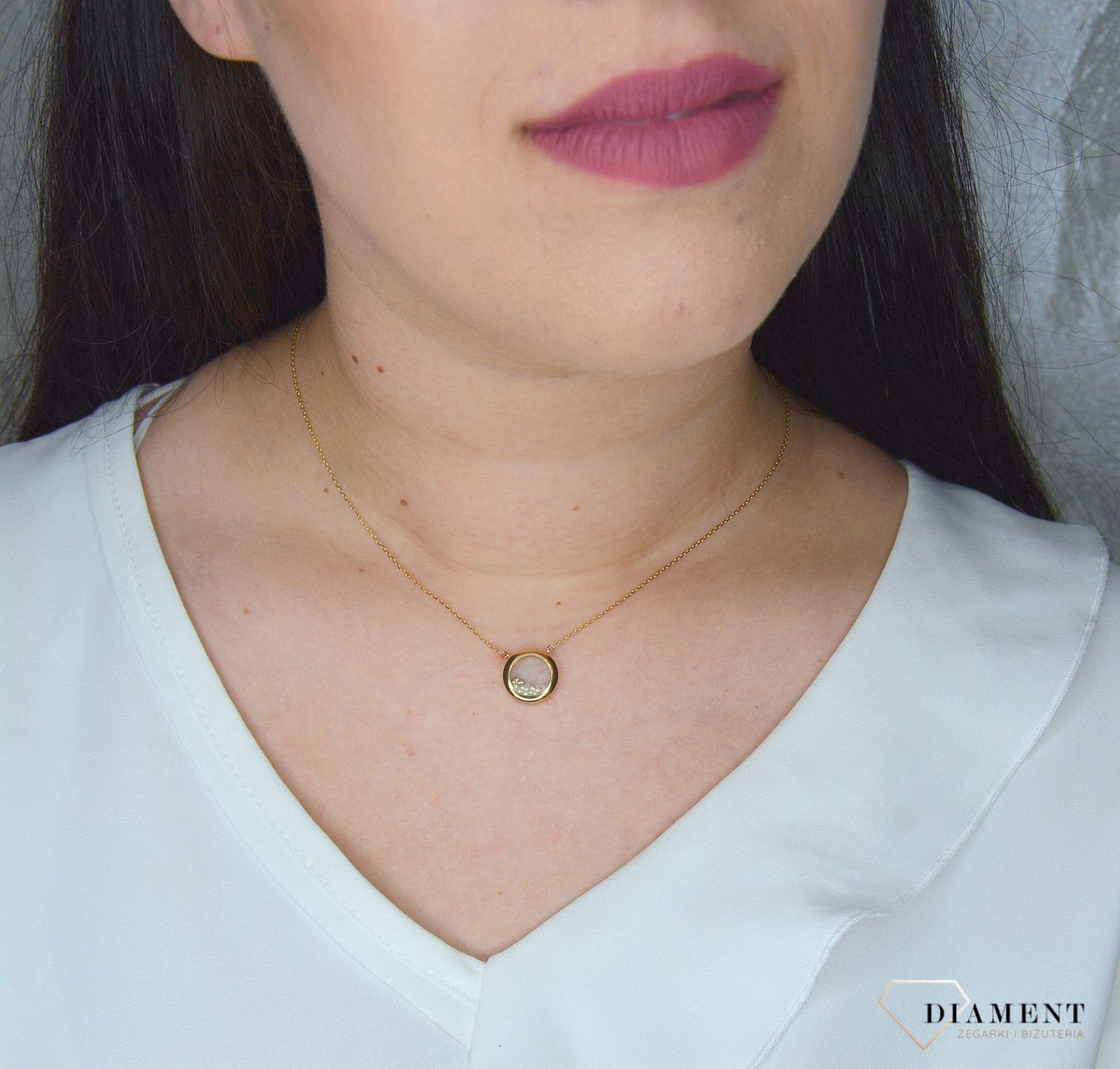 Złoty naszyjnik celebrytka 333 kółeczko z motylkami NSZ-000000-127-333.jpg