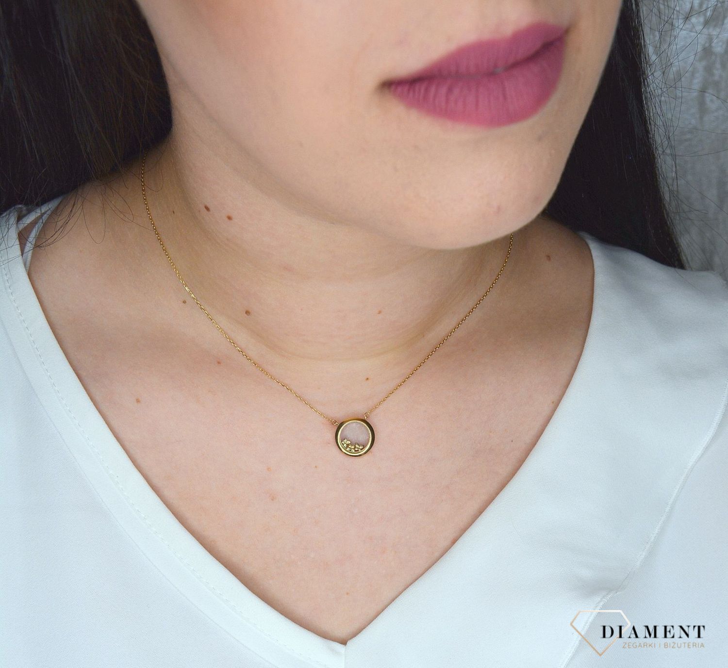 Złoty naszyjnik celebrytka 333 kółeczko z motylkami NSZ-000000-127-333.jpg