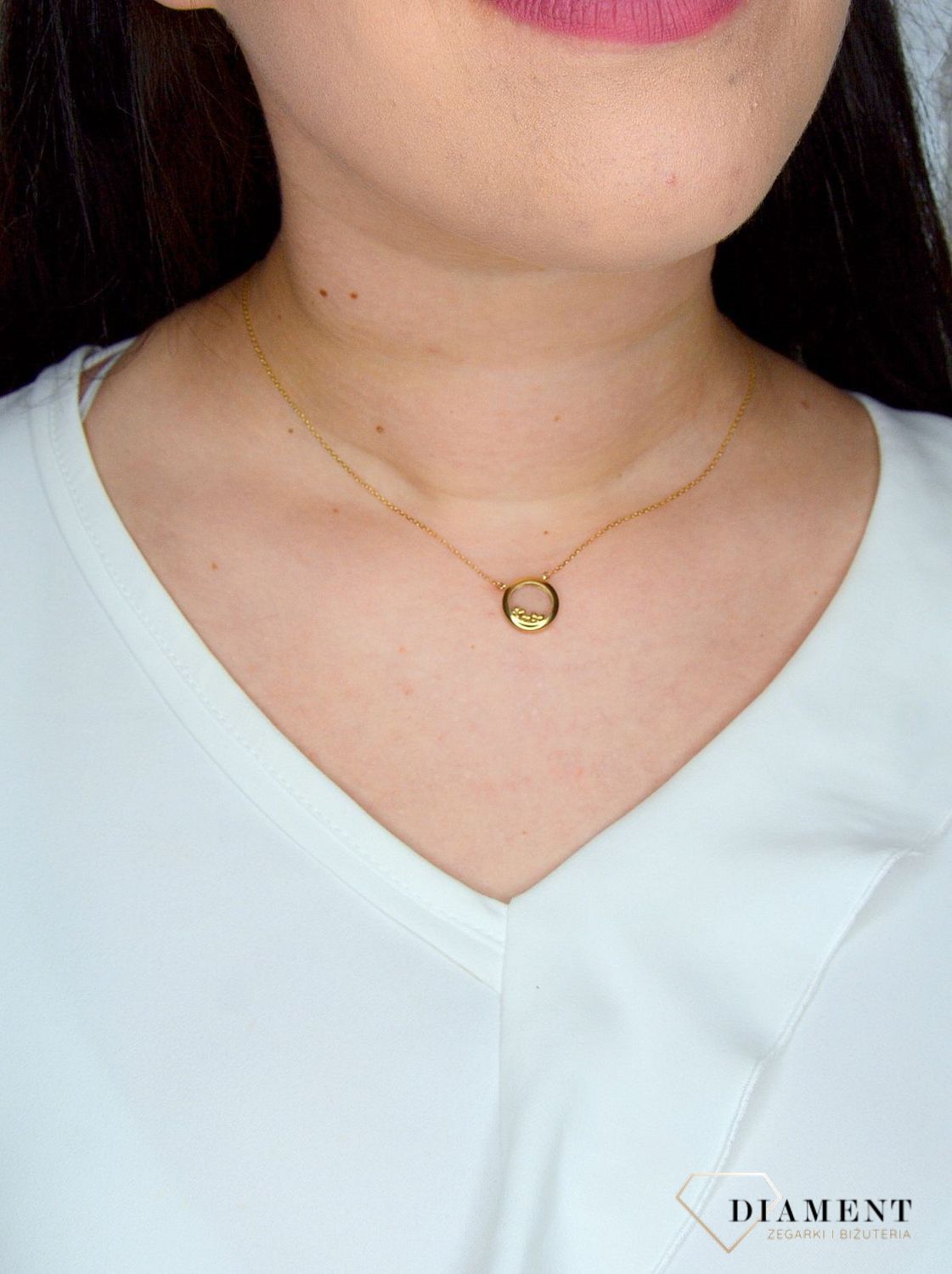 Złoty naszyjnik celebrytka 333 kółeczko z motylkami NSZ-000000-127-333.jpg