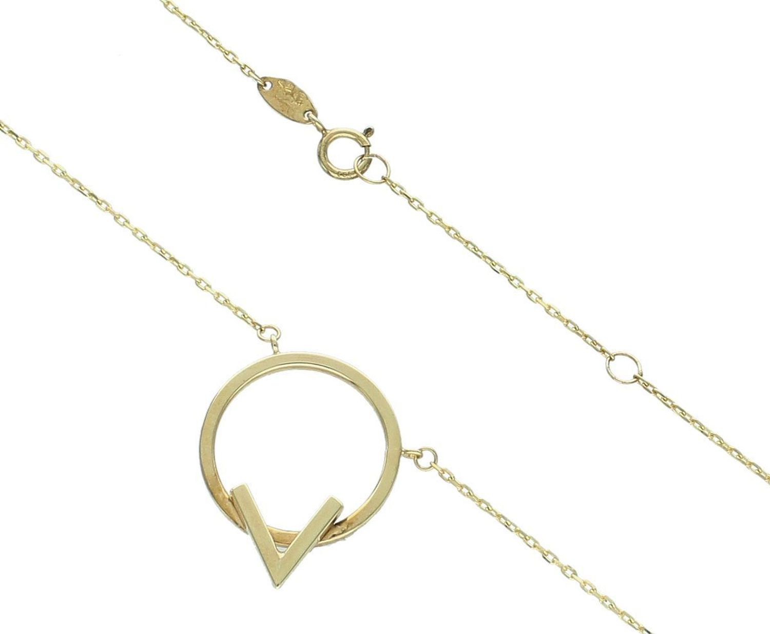 Złoty naszyjnik celebrytka  puste kółko  V-  333- NSZ-000000-129-333. Naszyjnik celebrytka kółeczko wykonany z 8-karatowego złota. Prezentowany złoty naszyjnik to doskonała propozycja 1.jpg