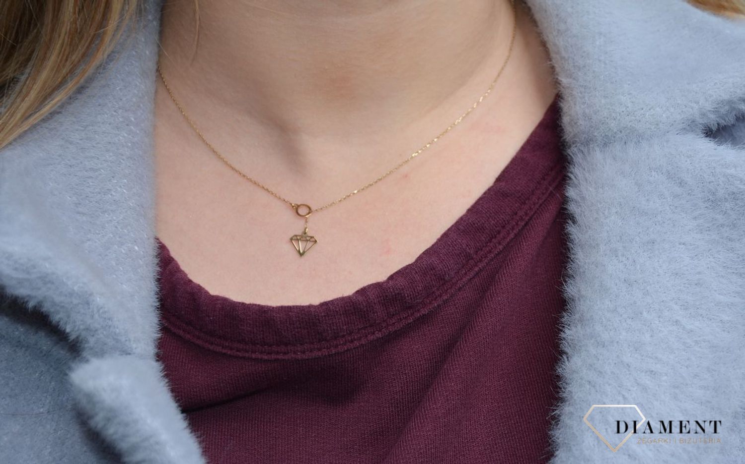 Złoty naszyjnik celebrytka krawacik kółeczko z diamencikiem✓Złote Naszyjniki Damskie w Sklepie z Biżuterią zegarki-diament.pl✓Piękne i Eleganckie Naszyjniki dla Kobiet✓Prawdziwe Złoto ✓Darmowa wysyłka✓.jpg