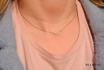 Złoty naszyjnik celebrytka skrzydełka z cyrkoniami✓Złote Naszyjniki Damskie w Sklepie z Biżuterią zegarki-diament.pl1.JPG
