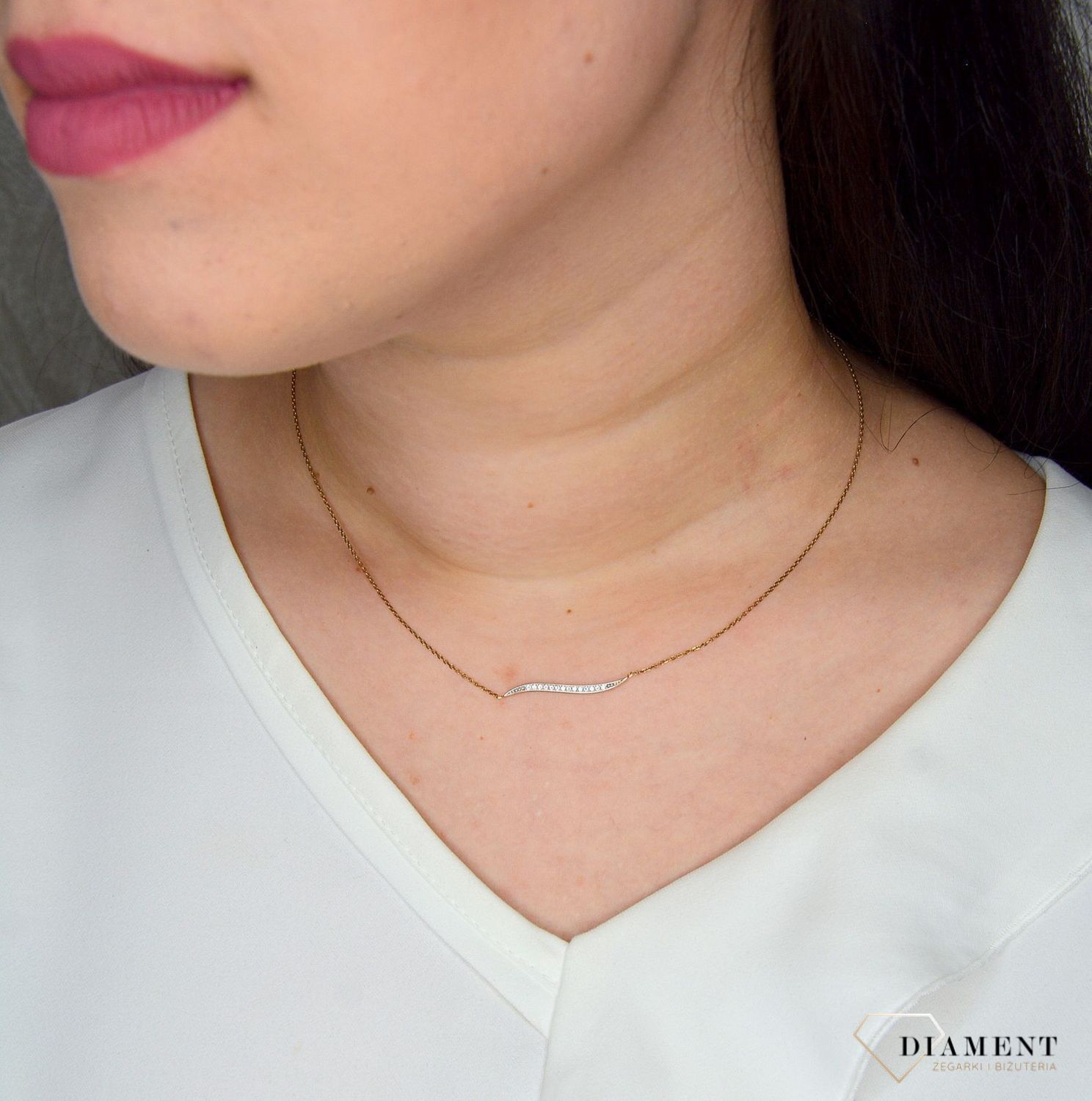 Złoty naszyjnik celebrytka 333 fala z cyrkonią NSZ-000000-135-333.jpg