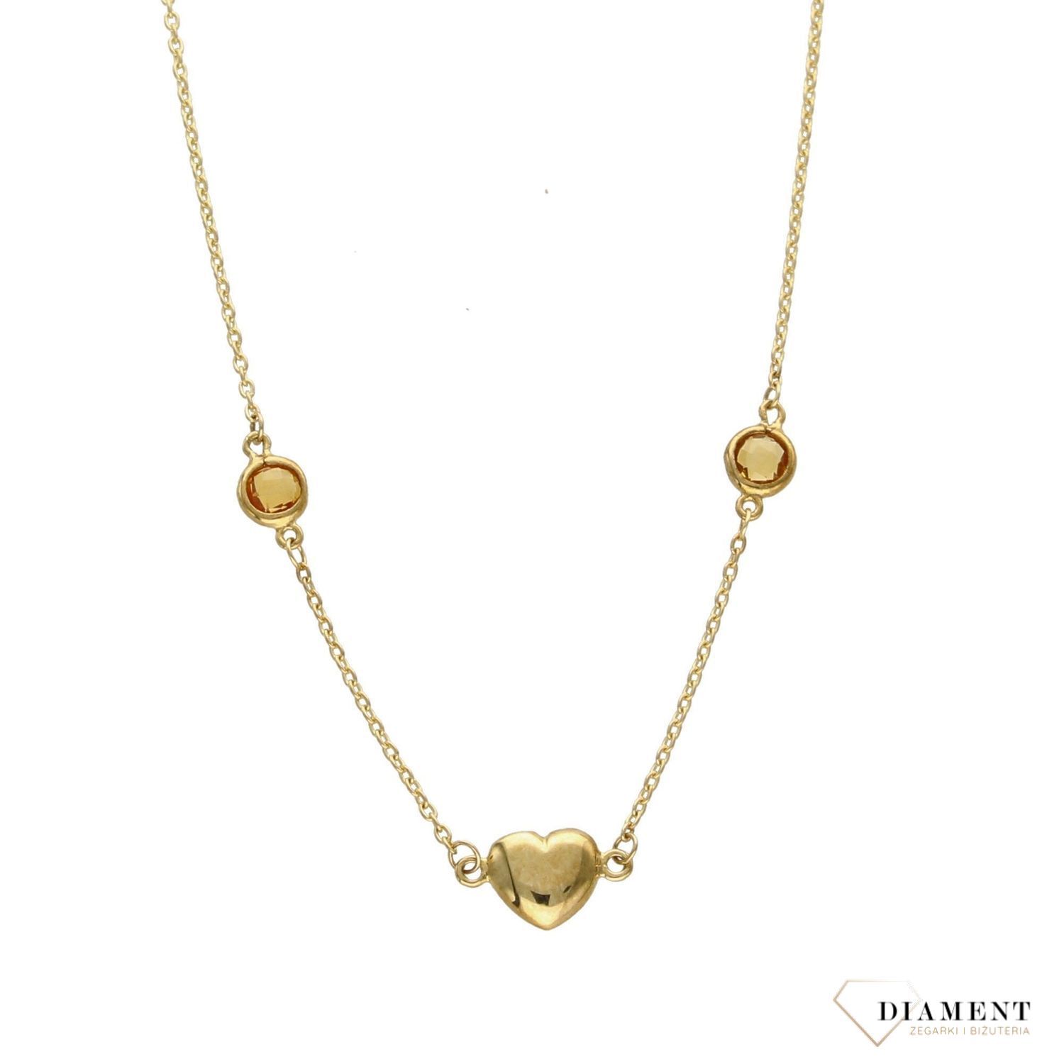 Złoty naszyjnik celebrytka z sercem i brązowymi cyrkoniami✓Złote Naszyjniki Damskie w Sklepie z Biżuterią zegarki-diament.pl✓Piękne i Eleganckie Naszyjniki dla Kobiet✓Prawdziwe Złoto ✓Darmowa wysyłka✓.jpg