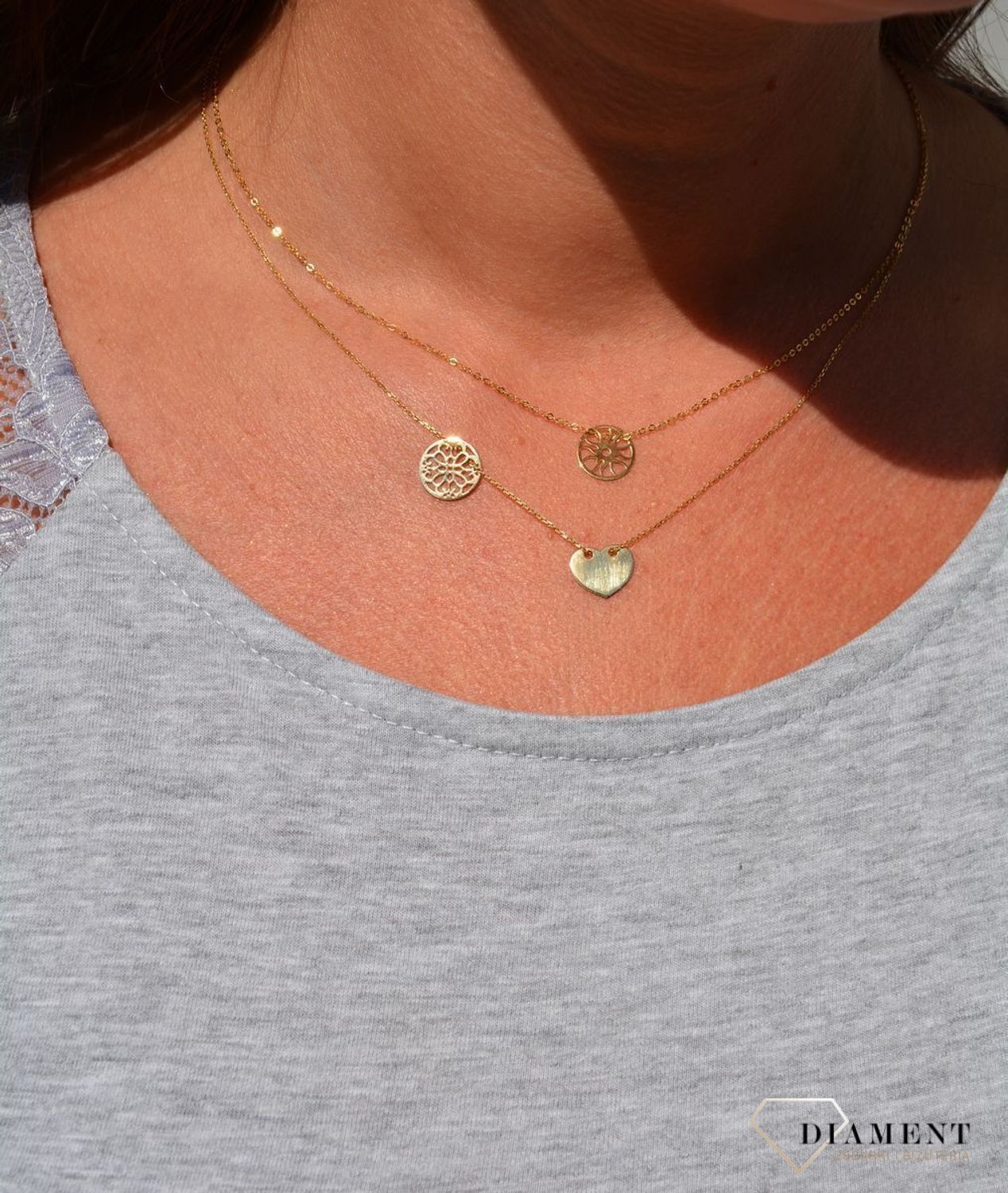 Złoty naszyjnik celebrytka 585 'słoneczko'.jpg