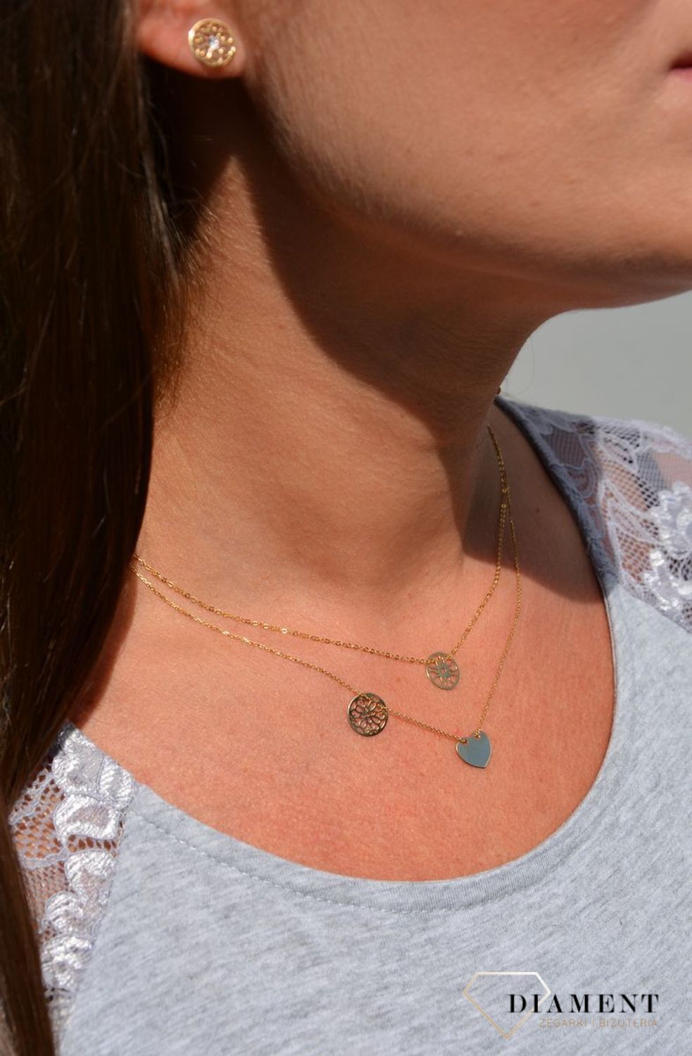 Złoty naszyjnik celebrytka 585 'słoneczko'.jpg