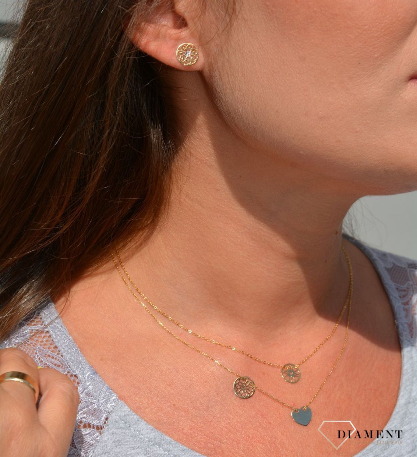 Złoty naszyjnik celebrytka 585 'słoneczko'.jpg