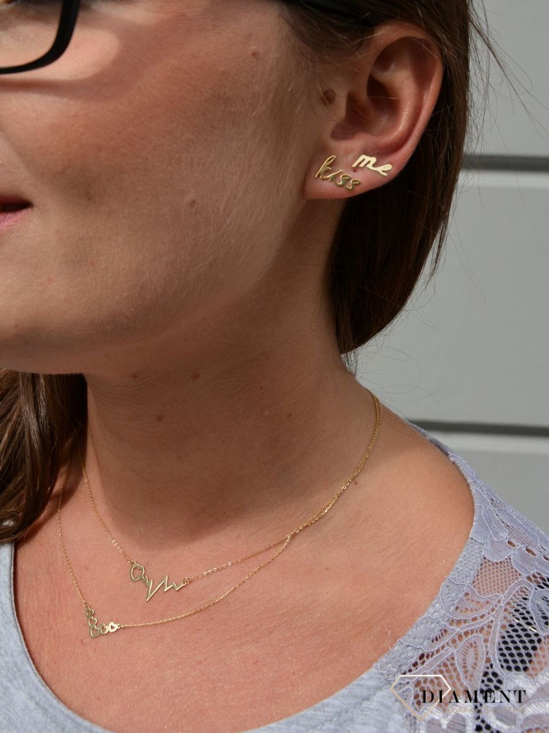 Złoty naszyjnik celebrytka 585 'rząd serc'.jpg