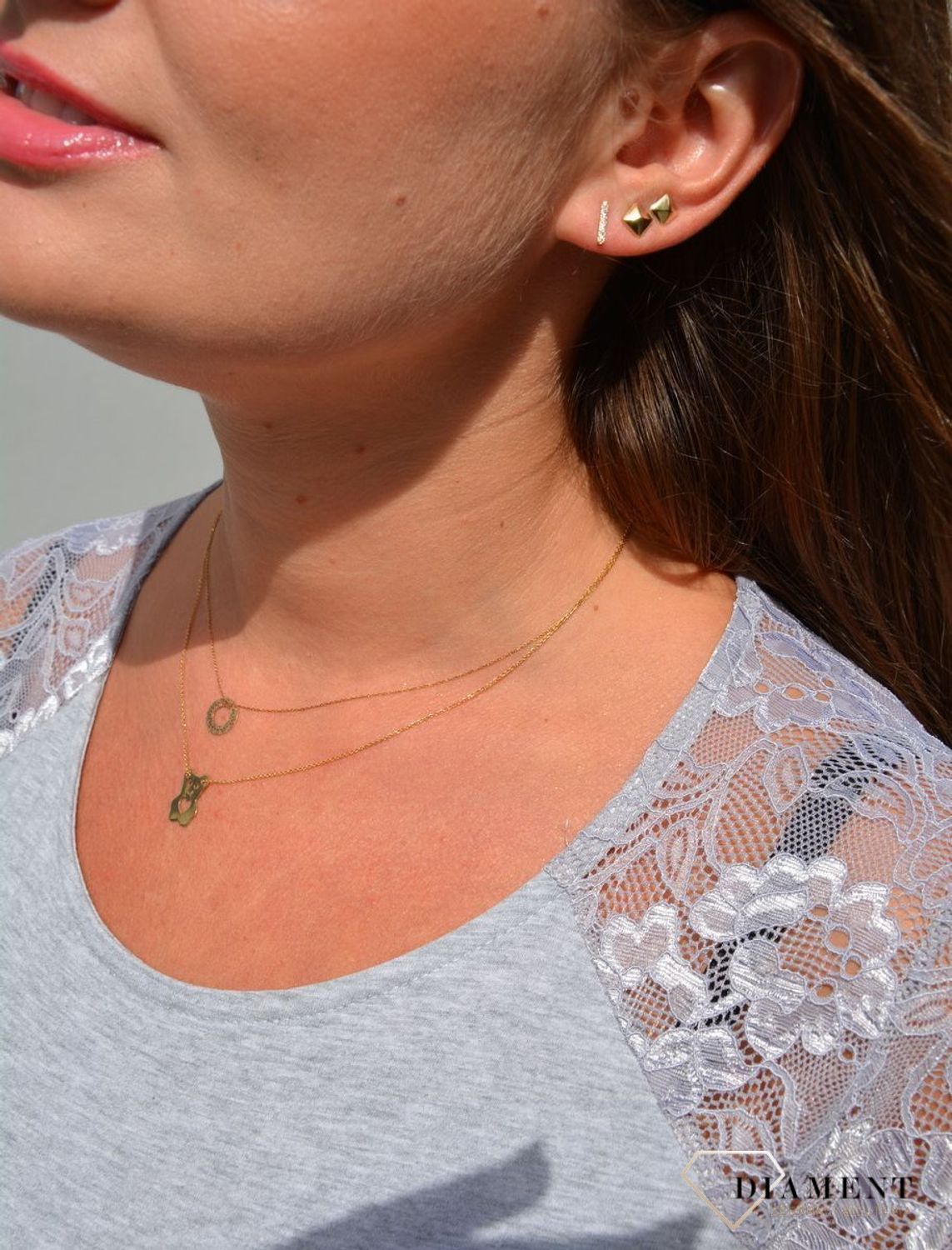 Złoty naszyjnik celebrytka 585 grawerowane kółko z dziurką.jpg