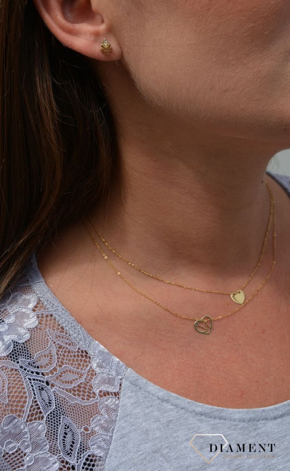 Złoty naszyjnik celebrytka 585 'blaszka w kształcie serca'.jpg