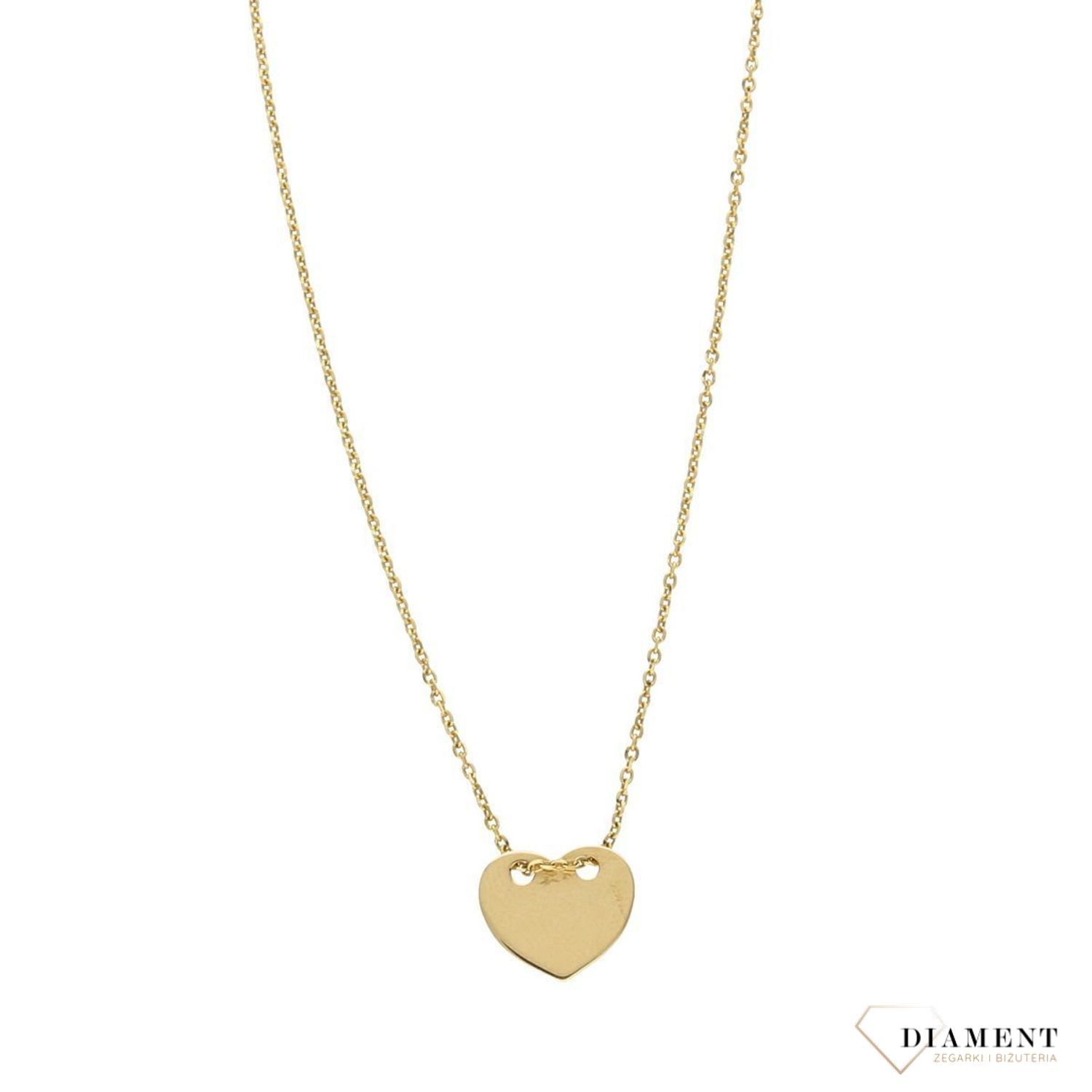 Złoty naszyjnik celebrytka 585 'blaszka w kształcie serca'.jpg