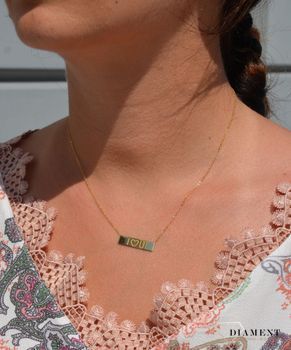 Złoty naszyjnik celebrytka 585 'I love you', złote naszyjniki dla kobiet, biżuteria dla ukochanej ✓Złote Naszyjniki Damskie (3).JPG