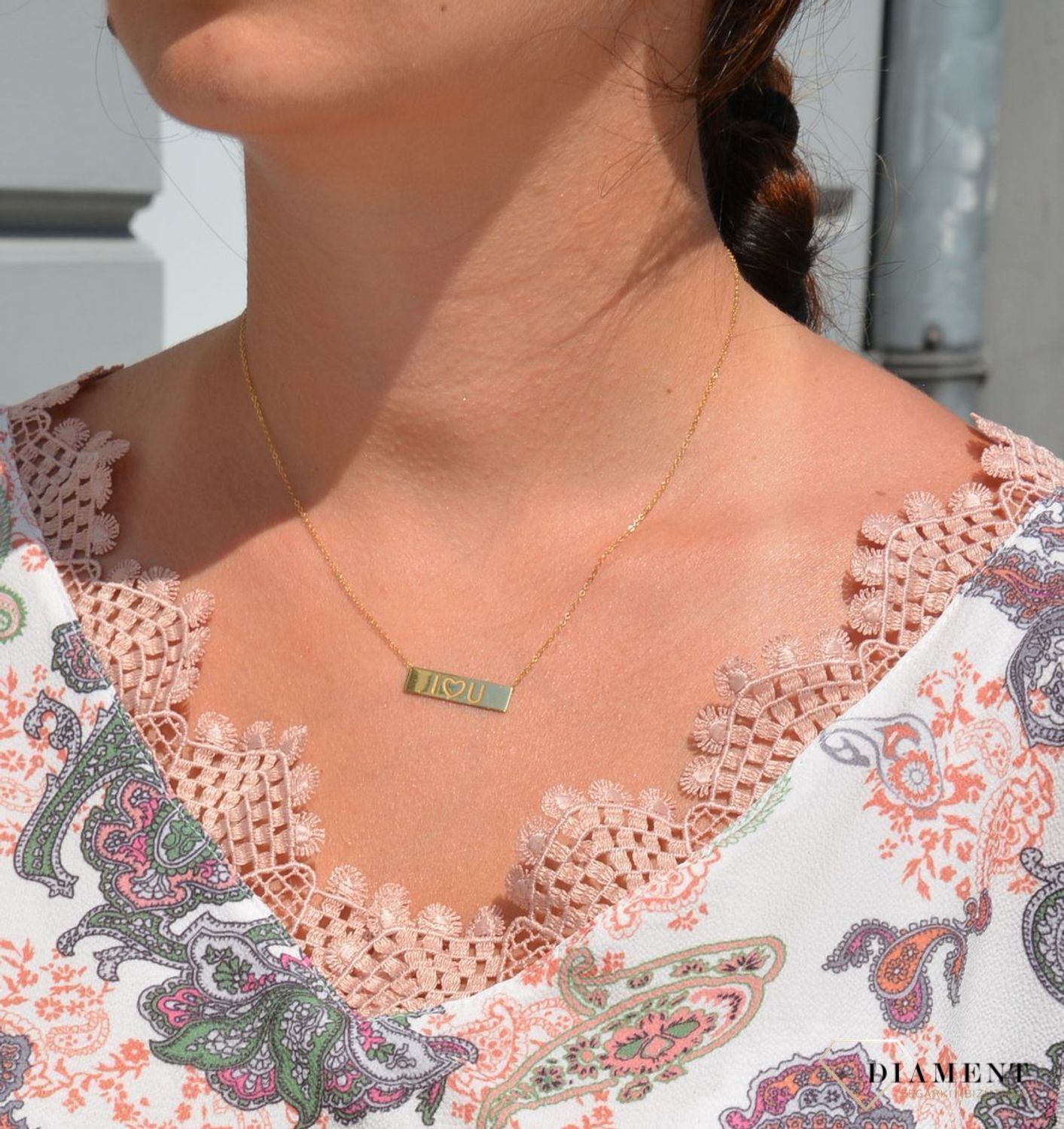 Złoty naszyjnik celebrytka 585 'I love you'.jpg