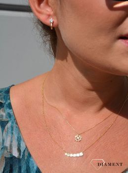 Złoty naszyjnik celebrytka 585 'kilka koniczynek'. ✓Złote Naszyjniki Damskie w Sklepie z Biżuterią zegarki-diament (4).JPG