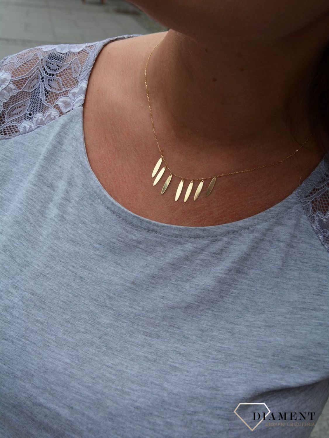 Złoty naszyjnik celebrytka 585 'wiszące sopelki'.jpg