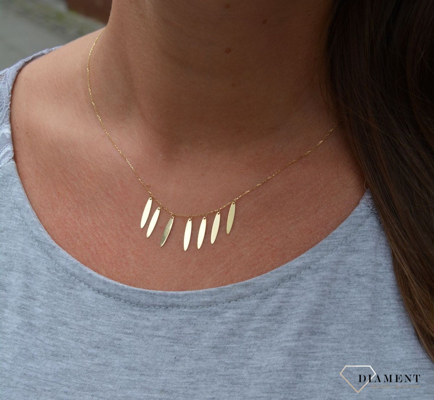 Złoty naszyjnik celebrytka 585 'wiszące sopelki'.jpg