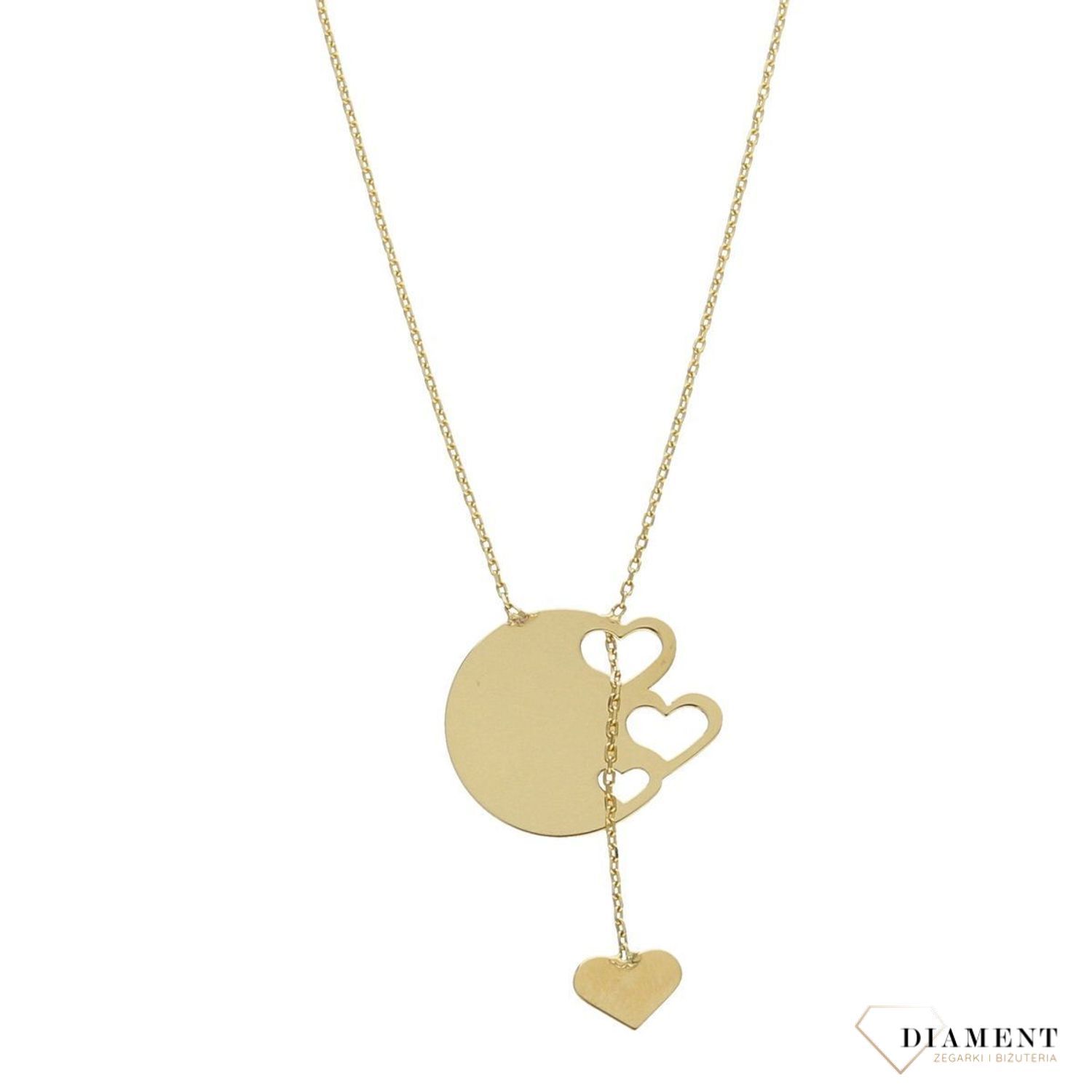 Złoty naszyjnik celebrytka 585 serduszka.jpg