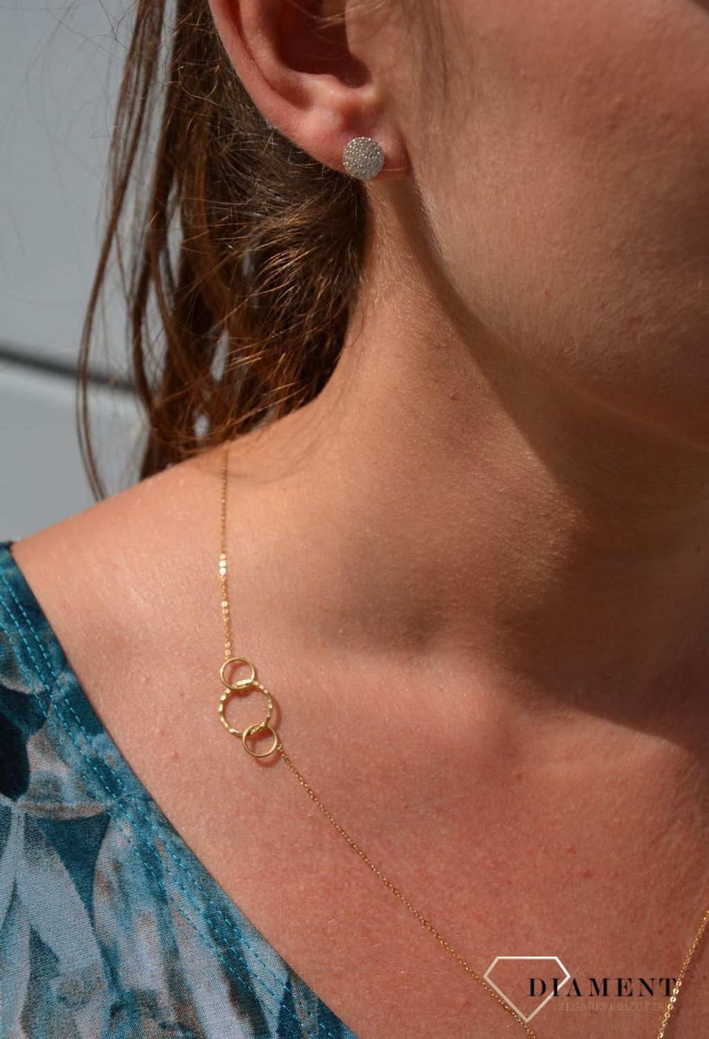 Złoty naszyjnik celebrytka 585 'kilka kółeczek'.jpg