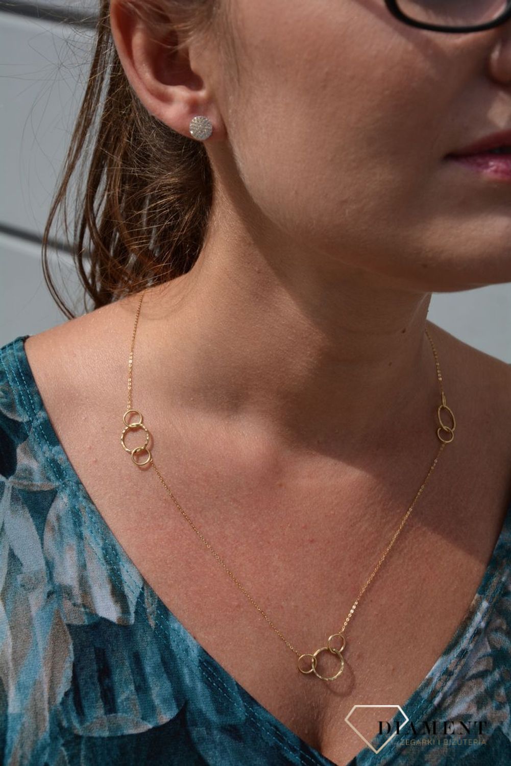Złoty naszyjnik celebrytka 585 'kilka kółeczek'.jpg
