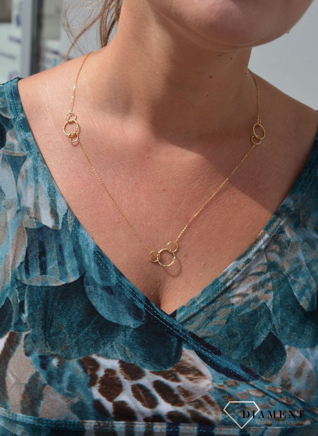 Złoty naszyjnik celebrytka 585 'kilka kółeczek'.jpg
