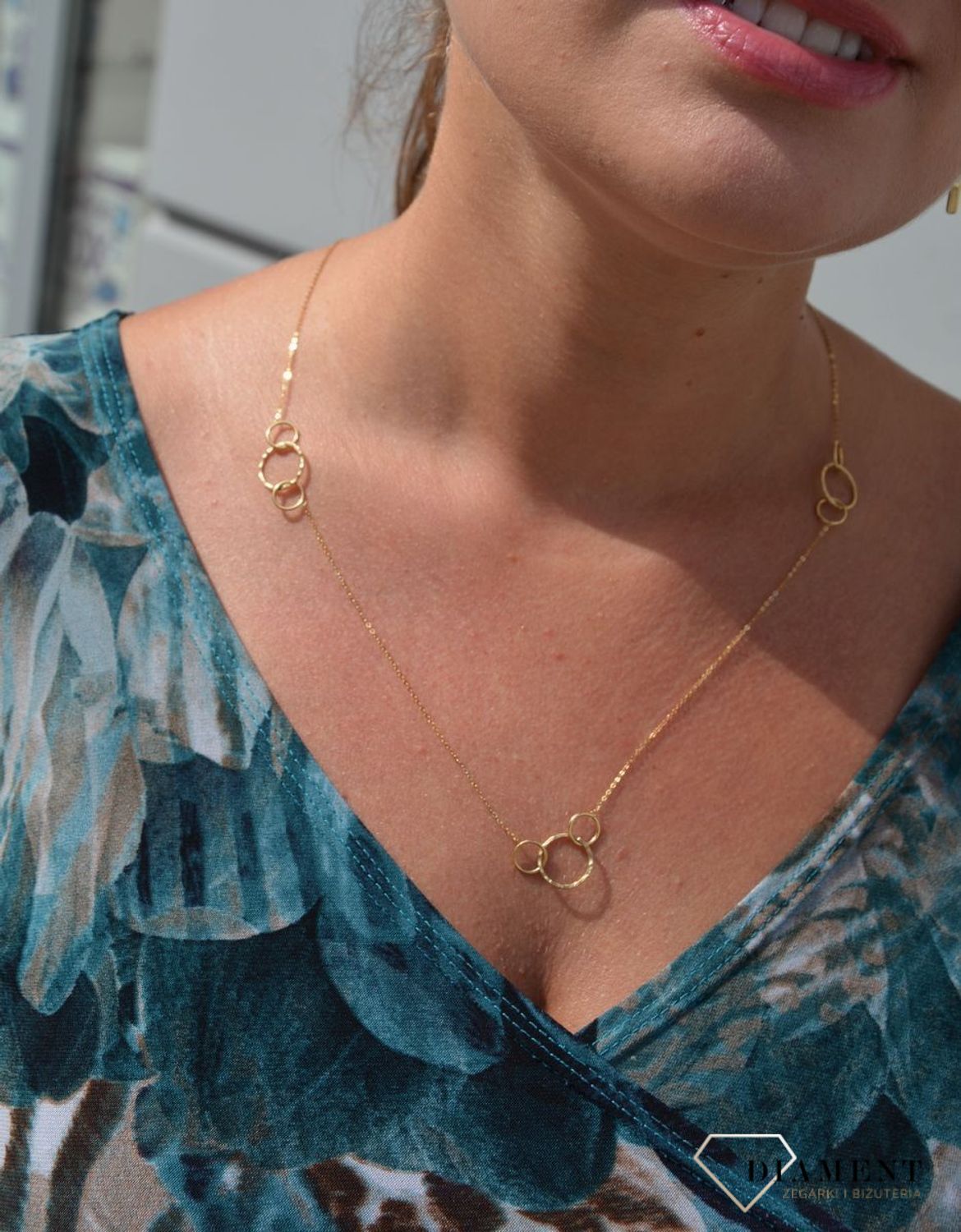 Złoty naszyjnik celebrytka 585 'kilka kółeczek'.jpg