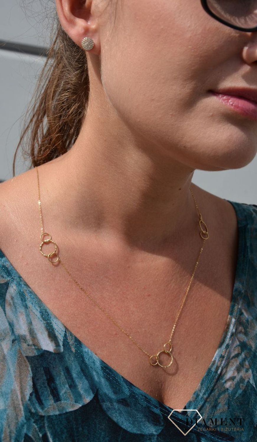 Złoty naszyjnik celebrytka 585 'kilka kółeczek'.jpg