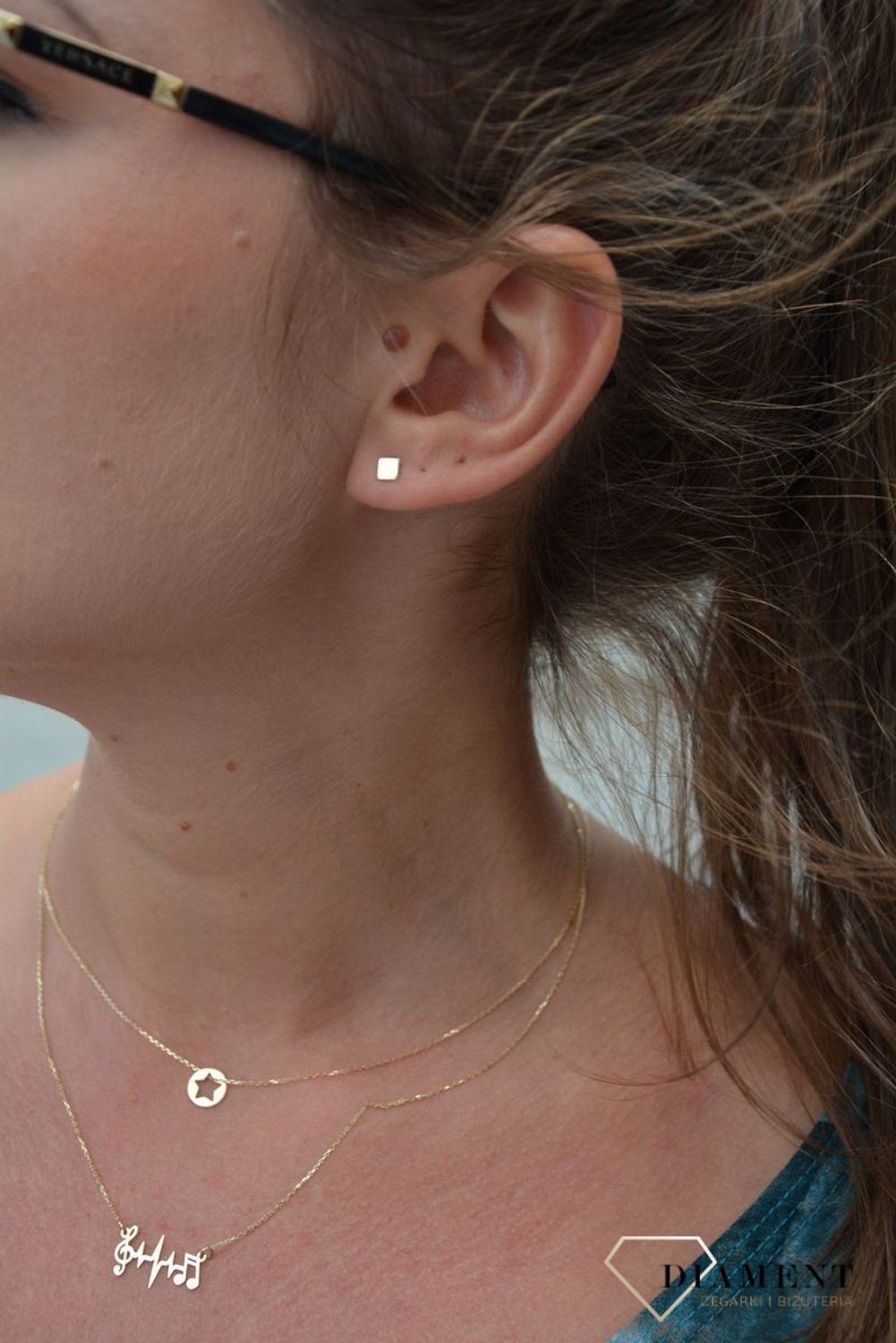 Złoty naszyjnik celebrytka 585 'gwiazdka w kółku'.jpg