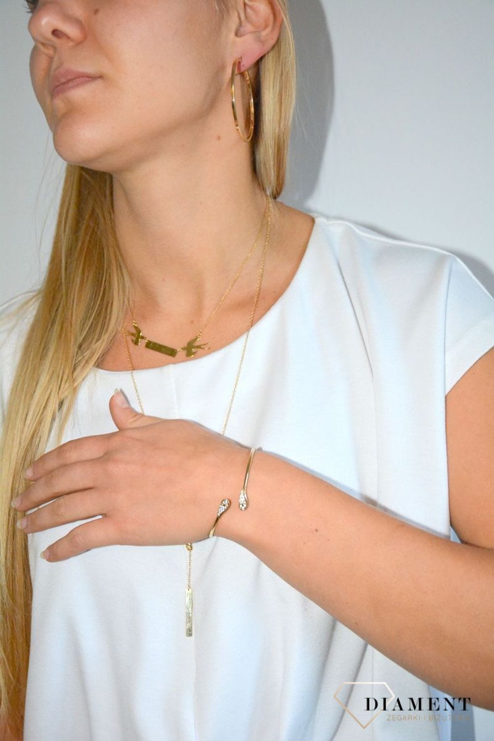 Naszyjnik srebrny pozłacany jaskółki z blaszką Dall'Acqua NSZ-000000-636-925.jpg