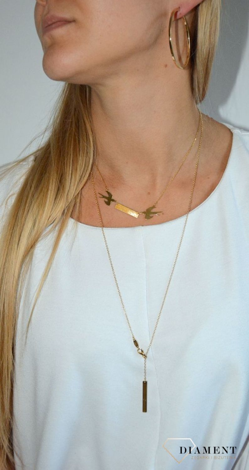 Naszyjnik srebrny pozłacany jaskółki z blaszką Dall'Acqua NSZ-000000-636-925.jpg