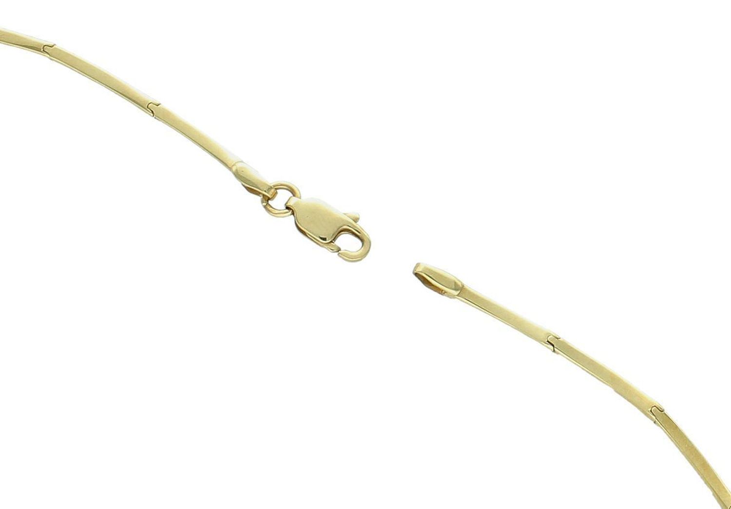 Złoty naszyjnik Kolia damska podłużne blaszki z cyrkoniami w formie krawatki NSZ-000000-767-585. Naszyjnik złoty krawatka o splocie modułowym z białymi cyrkoniami. 1.jpg