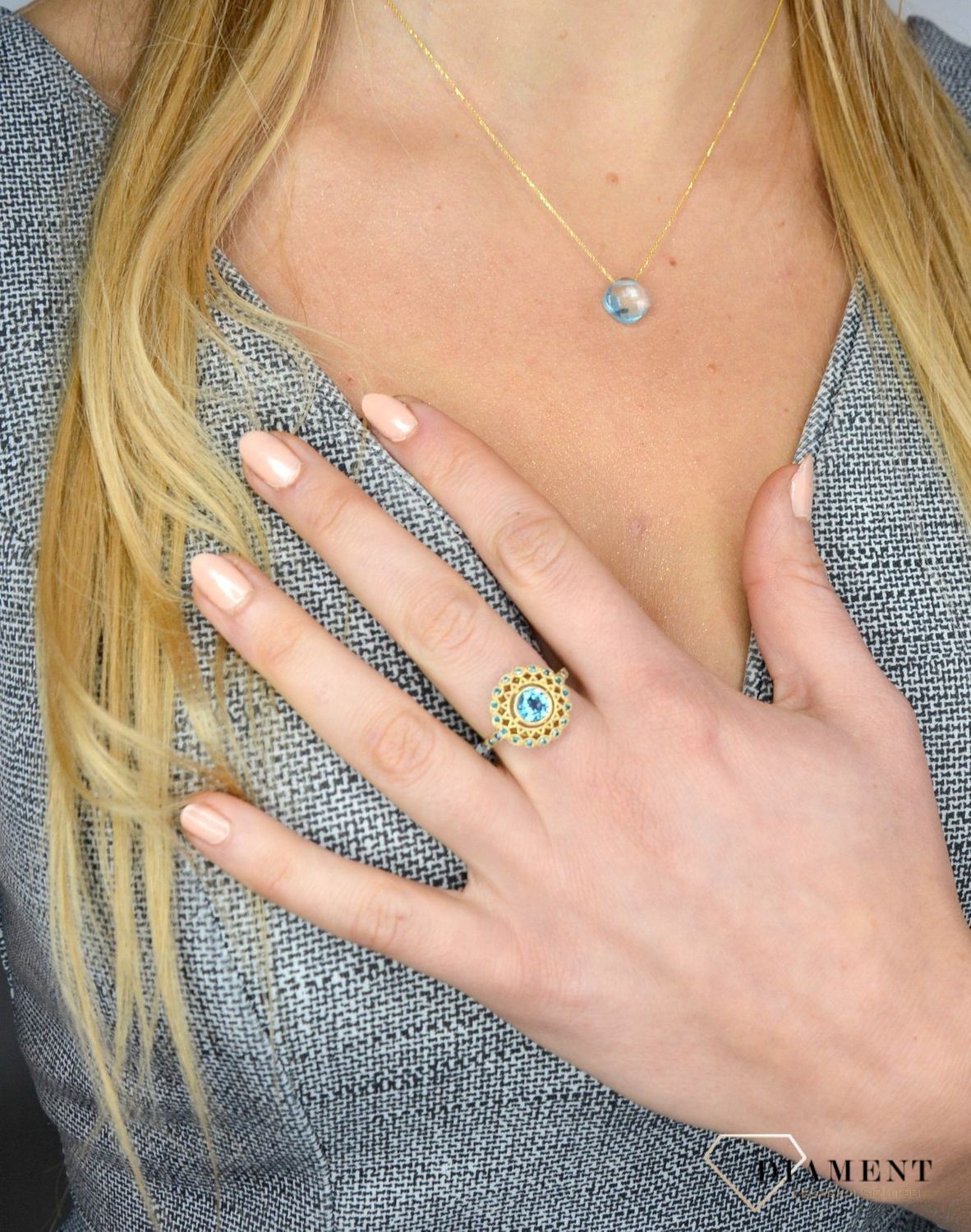 naszyjnik z topazem, łańcuszek z topezem.JPG