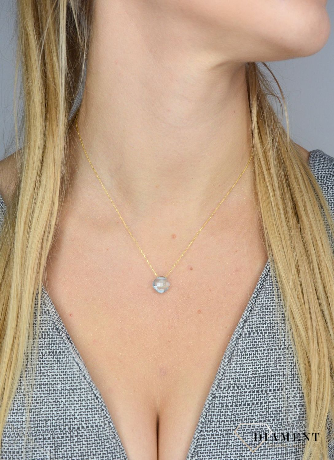 naszyjnik z topazem, łańcuszek z topezem.JPG