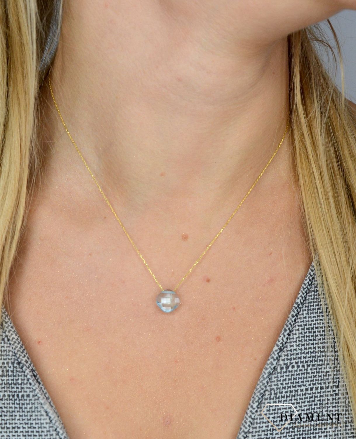 naszyjnik z topazem, łańcuszek z topezem.JPG